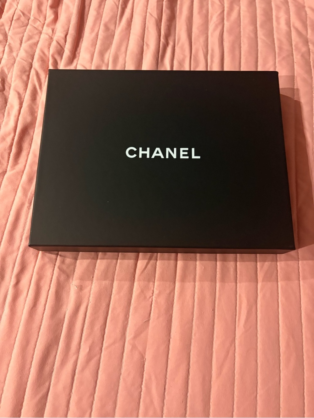 CHANEL Black Gift/Accessory Box with White Logo
